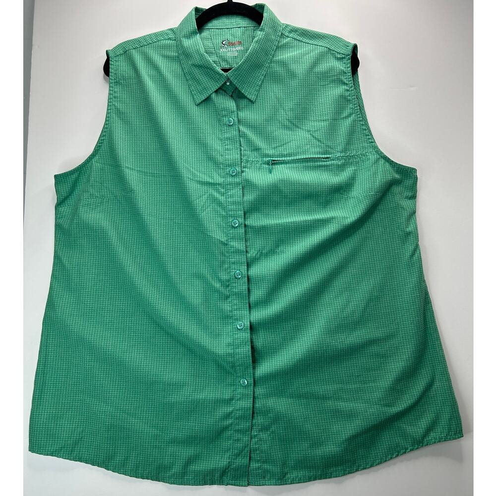 World Wide Sportsman Checked Sleeveless Shirt Green Women XXL